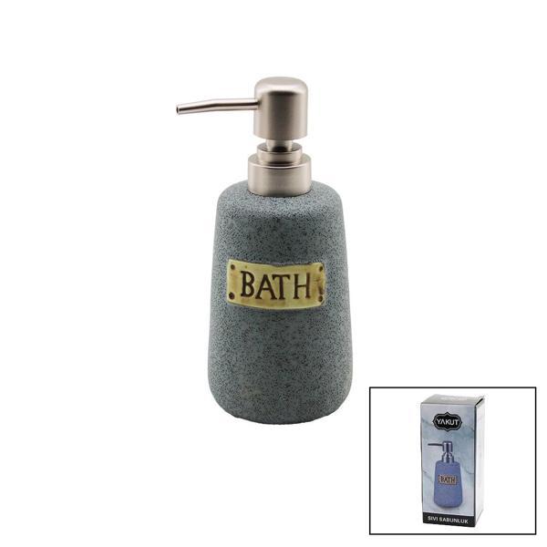 YUVARLAK GRİ - MAT DESEN SERAMİK SIVI SABUNLUK (5365) - Image 1