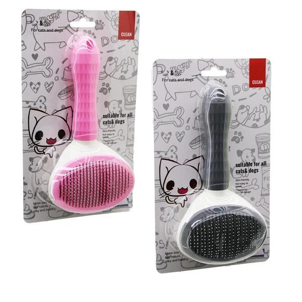 PRATİK PET TÜY FIRÇASI KEDİ - KÖPEK TARAK - TEMİZLİK FIRÇASI BAS=TARAK TEMİZLE TUŞLU PET SHOP (5365) - Image 1