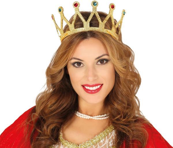 Rönesans Kostümlü Kraliyet Ortaçağ Altın Gold Kraliçe Prenses Tacı (5365) - Image 1