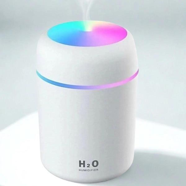 Usb Rengarenk Işıklı 300 ml Ulrasonik Hava Nemlendirici Buhar Makinesi Ve Hava Aroma Difüzörü (5365) - Image 1