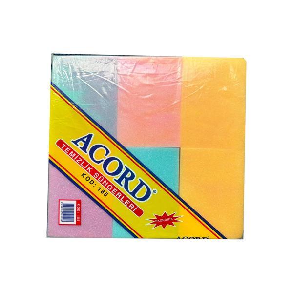 Acord 185 Sıva Sıvacı Temizlik İş Süngeri - 16x12x4 Cm. - Renkli - 12 Adetlik Paket - Image 1