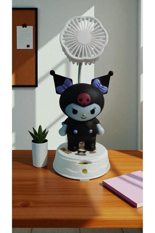 Famemus Accessory Kuromi Temalı Masa Üstü Vantilatör Hediyelik Eşya Siyah Renk - Image 1