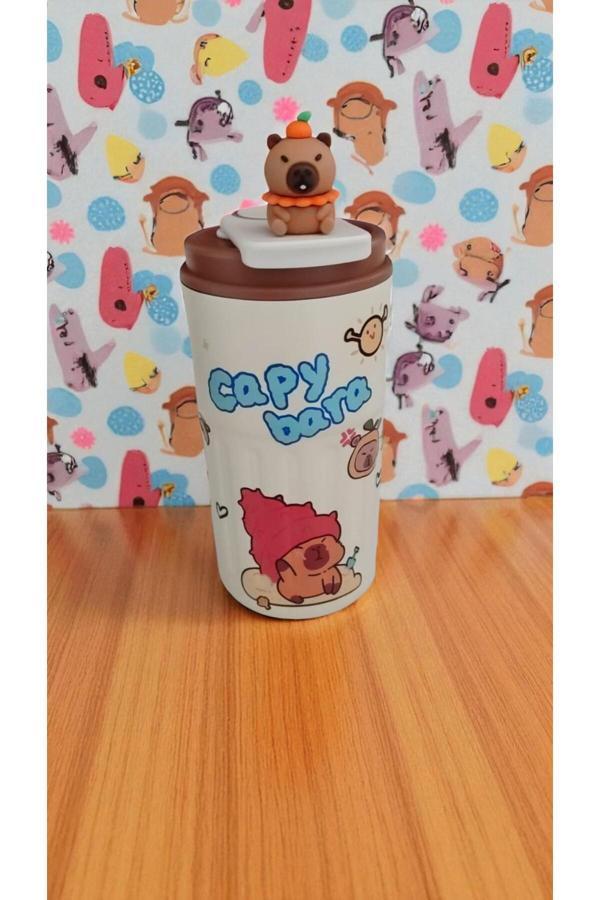 Famemus Accessory Capybara Kapibara Çelik Termos Matara Suluk - Image 1