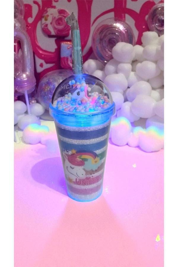 Famemus Accessory Unicorn Işıklı Pipetli Bardak Matara Suluk - Image 1