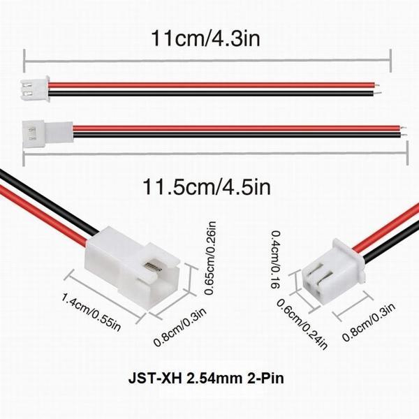 Jst-xh 2.54mm 2-pin Drone Pili Soketi Dişi Erkek 10 Cm Kablo Garantili - Image 1