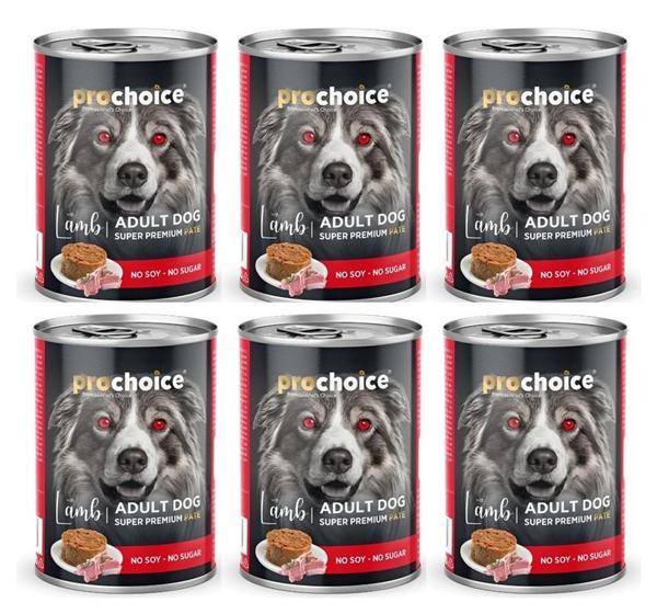 Pro Choice Kuzu ve Somon Etli Havuçlu Sekersiz Ezme Yetiskin Köpek Konservesi 400gr*6 ADET - Image 1