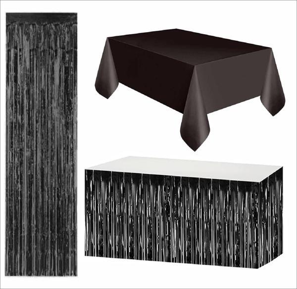 Siyah Masa Örtüsü, Siyah Masa Eteği, Siyah Arka Fon - Image 1