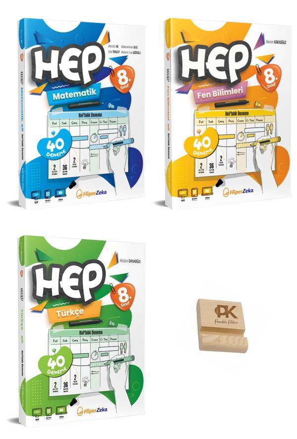 Hiper LGS 8. Sınıf Haftalık HEP Matematik Türkçe ve Fen Bilimleri Denemeleri + Telefon Standı - Hiper Zeka - Image 1