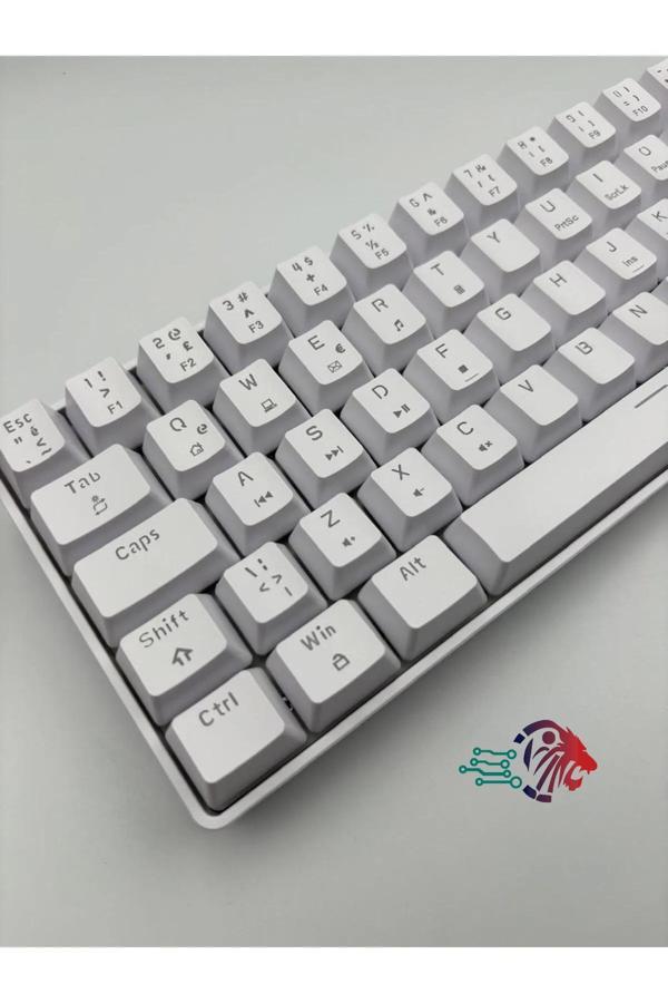 T60 Beyaz Renk Red Switch Rgb Gaming Oyuncu Klavyesi Mekanik 62 Tuş 18 Ayarlanabilir Led Gaming - Image 1