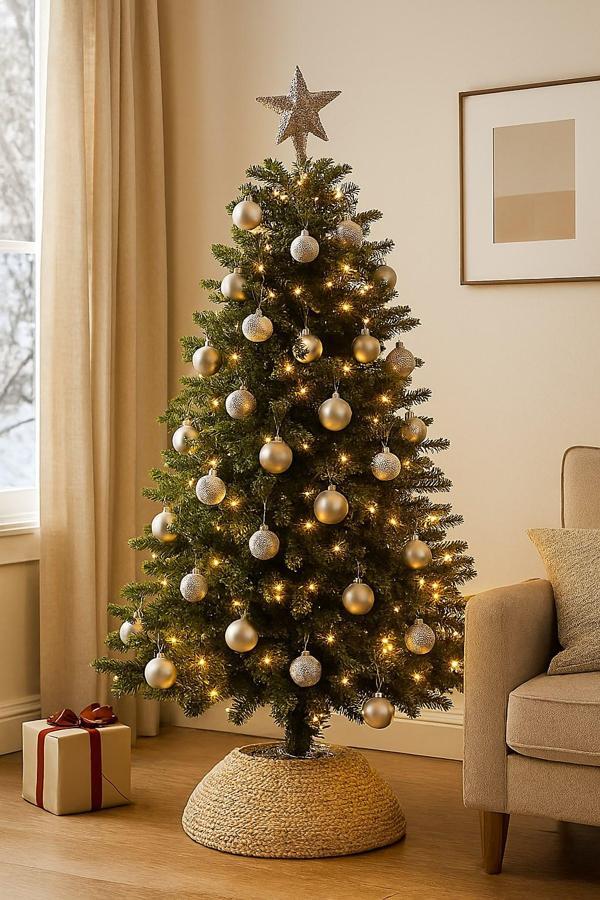 Noel Çam Ağacı Süsü 12’li Parlak Simli Gümüş Top Süsler Yılbaşı Çam Ağacı Süsleri 4 Cm Ev Ofis Dekor - Image 1