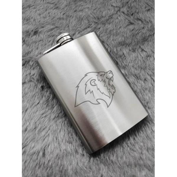 Unutulmaz Anlar İçin Anıları Taşıyın Sevgiliye Özel Hediye Aslan Temalı 9 Oz Çelik Cep Matara 266 ML - Image 1