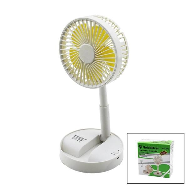 Masa Üstü Vantilatör Usb Şarjıl Katlanır Fan=13.6cm - Uzayan Ayak=11-16cm 180 Derece Telefonluklu Gs - Image 1