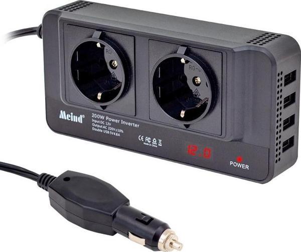POWERMASTER PM-19827 12 VOLT - 200 WATT 4 USBLİ DİJİTAL ÇAKMAKTAN POWER INVERTER - Image 1