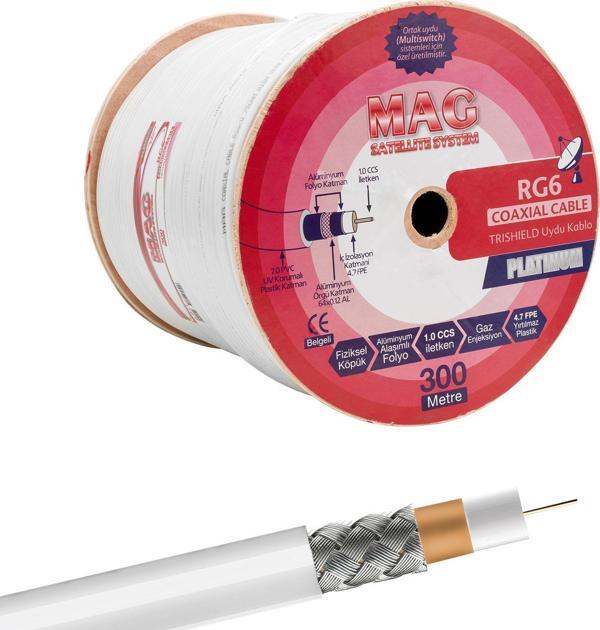 MAG PLATINUM RG6/U4 TRISHIELD 64 TEL ANTEN KABLOSU (300 METRE) - Image 1