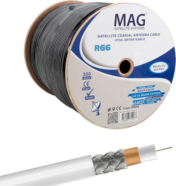 MAG RG6/U6 BAKIR CU/CU YEŞİL ANTEN KABLOSU (300 METRE) - Image 1