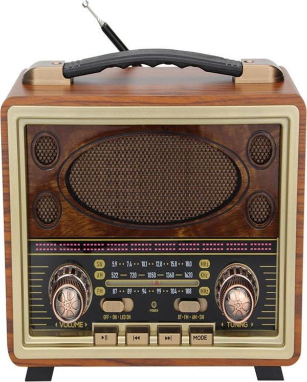 Bayındır Elektronik Taşınabilir Eskitme Radyo Fm Am Sw Usb Tf Aux Destekli Vintage Bluetooth Hoparlör - Image 1