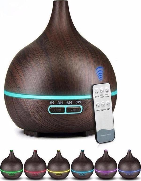 Ultratekno Uzaktan Kumandalı 550Ml Aroma Difüzörü Ultrasonik Hava Nemlendirici Buhar Makinesi Rgb 7 Renk Led - Image 1