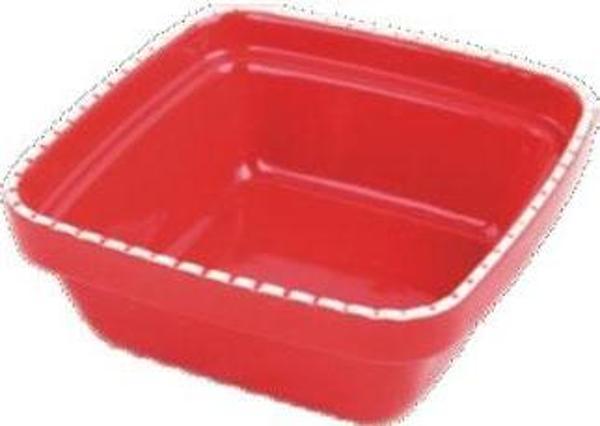 Pawise Dog Square Ceramic Bowl Red 550 ml - Image 1