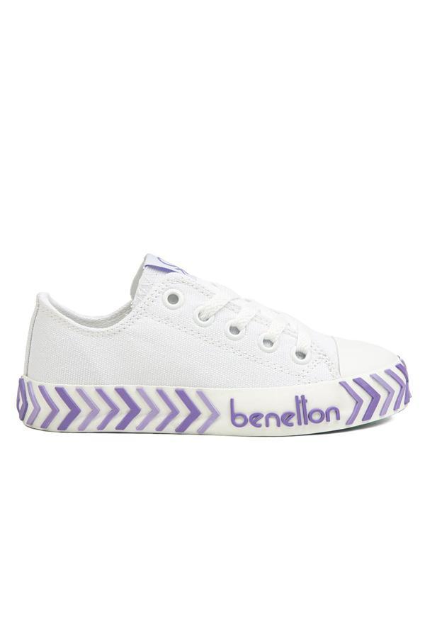 Benetton® | BN-90635-3409 Beyaz Lila - Çocuk Spor Ayakkabı - Image 1