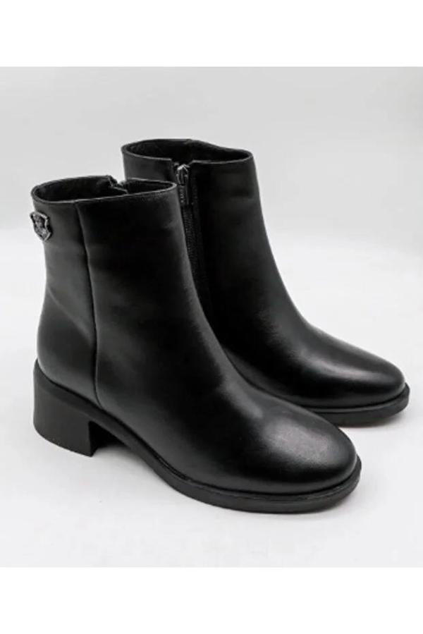 VENÜS 2551402K TOPUKLU KAYMAZ KLASİK DERİ KADIN BOT - Image 1