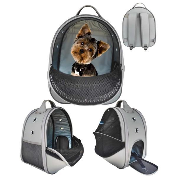 La Vista Yırtılmaz Fileli Paris Kedi, Küçük Köpek Sırt Taşıma Çantası Gri 32-26-40cm - Image 1