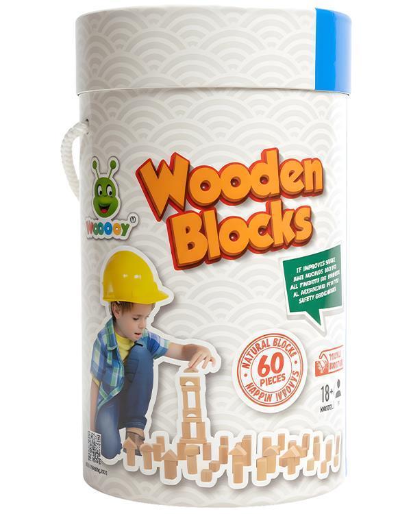 Woodoy Kovalı Ahşap Natural Bloklar 60 Parça KR 026 - Image 1