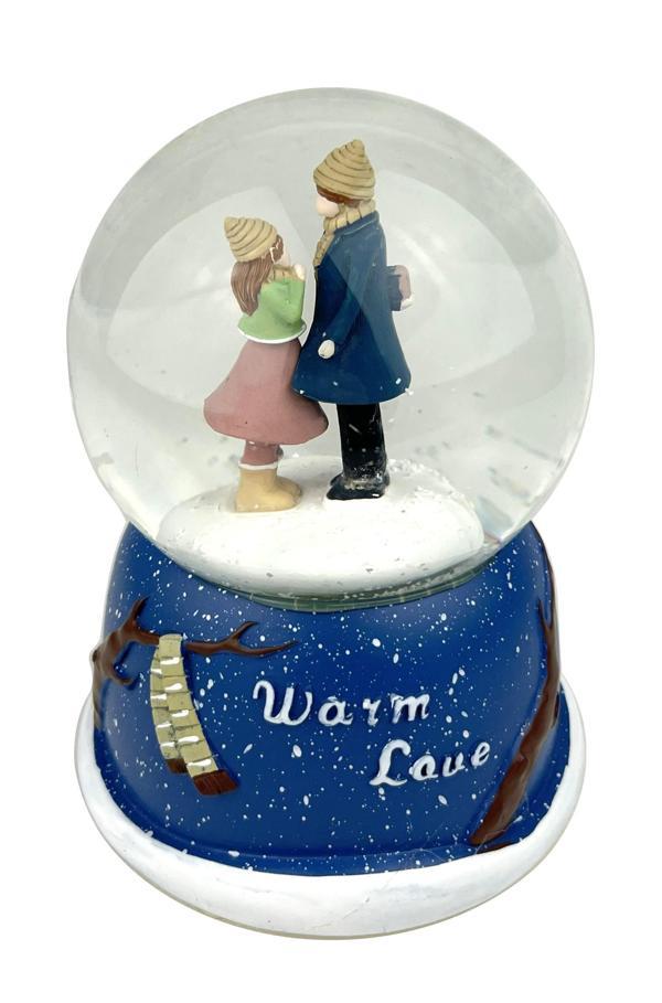 Warm Love Işıklı ve Müzikli Kar Küresi Model 2 - Lacivert - Image 1