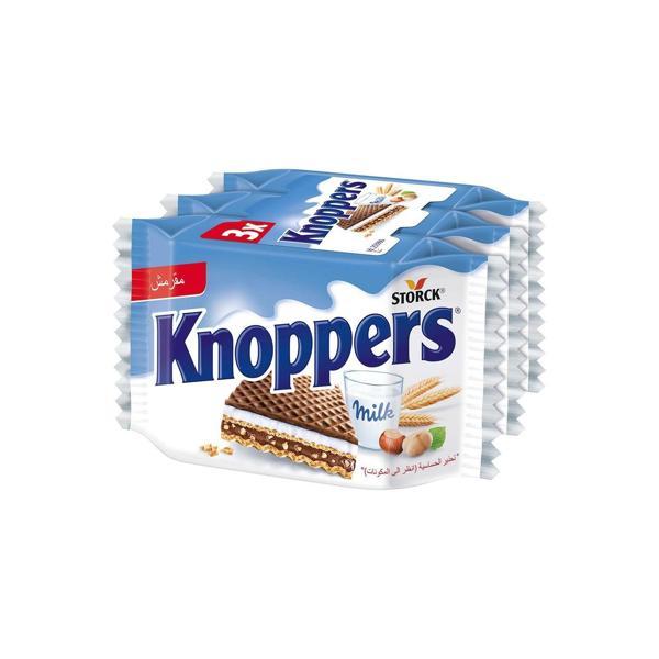 Knoppers Sütlü Krema ve Nuga Kremalı Fındıklı Gofret 25 Gr 3'lü Paket - Image 1