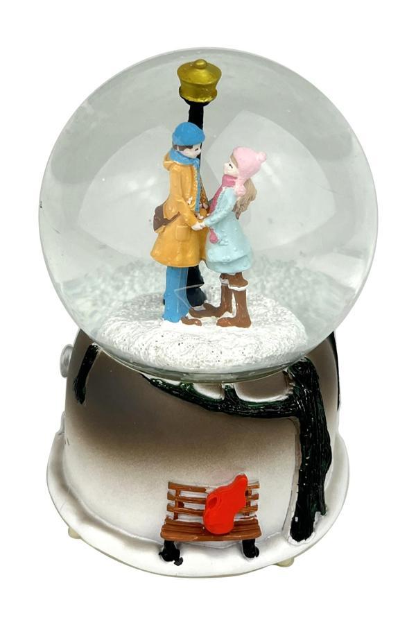 Kavuşan Çift Işıklı ve Müzikli Kar Küresi - Image 1