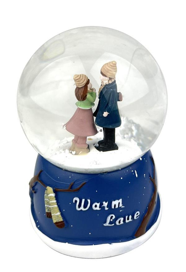 Warm Love Işıklı Kar Küresi Küçük Boy Lacivert - Image 1