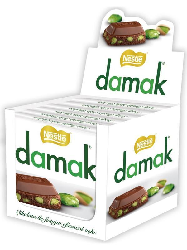 Nestle Damak Antep Fıstıklı Sütlü Kare Çikolata 6'lı Paket (6x60g) - Image 1