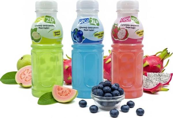 Coco Zen Çiğnenebilir Hindistan Cevizi Meyve Küpleri - Ejder Meyvesi Yaban Mersini, Guava Aromalı 3'lü Set - Image 1