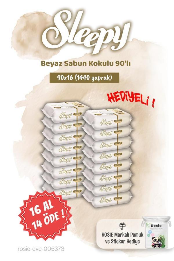 Sleepy 16 AL 14 ÖDE 90'lı Beyaz Sabun Kokulu Islak Havlu ve Rosie - Image 1