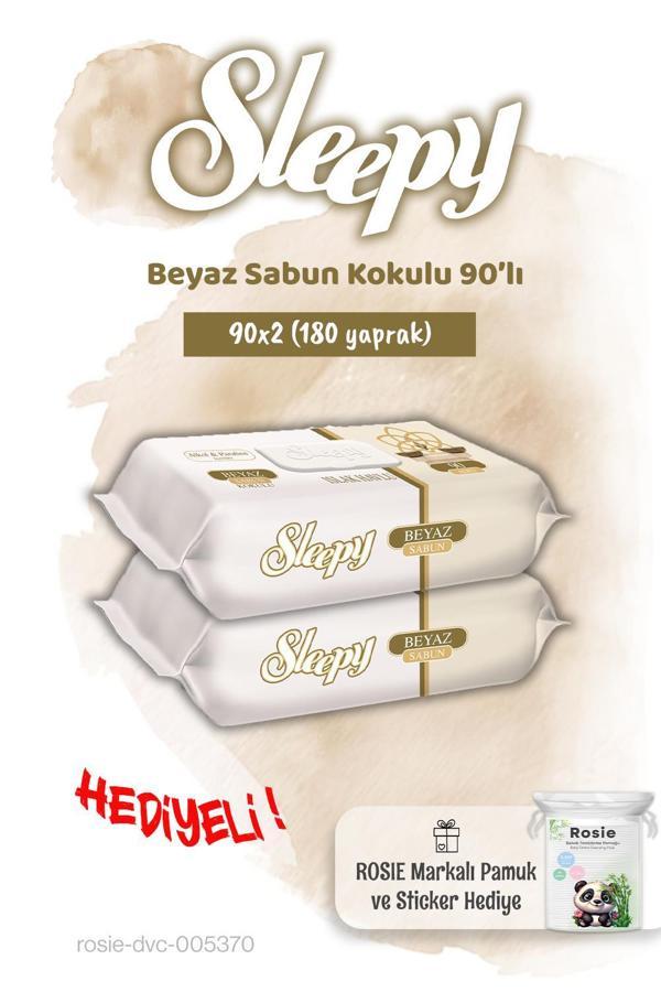 Sleepy 2 Adet Beyaz Sabun Kokulu Islak Havlu 90'lı ve Rosie - Image 1