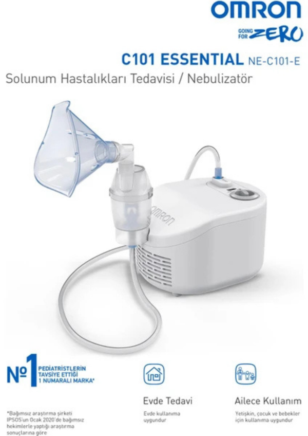 Omron C101 Essential Şarjlı Nebulizatör - Aile için Uygun, Taşınabilir ve Kolay Temizlenebilir, Ev ve Seyahat İçin İdeal - Image 1