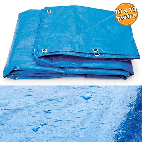 Su Geçirmez Hazır Ebatlı Pvc Branda Çadır Gölgelik Tente 10x10mt Mavi - Image 1