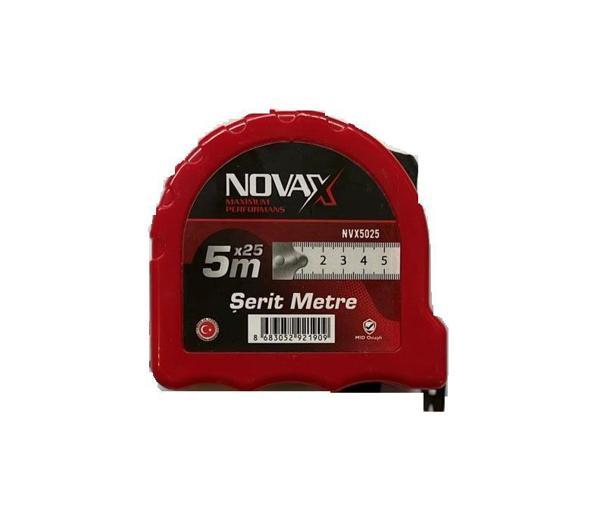 Novax Şerit Metre Kırmızı 5X25 Mm  - Image 1