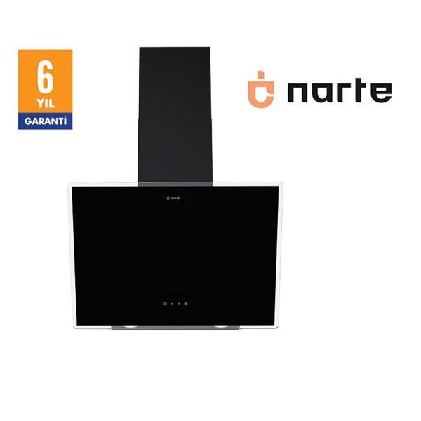 NARTE-H20160B 60CM SIYAHCAM EĞİMLİ DAVLUMBAZ - 6 YIL GARANTİLİ - Image 1