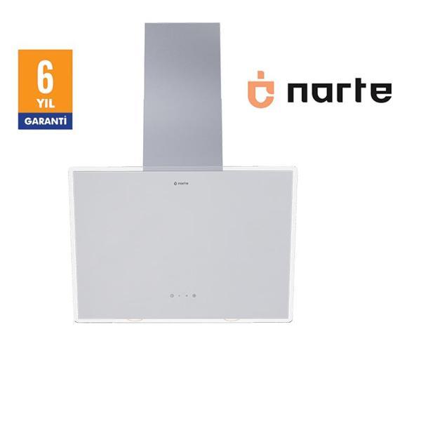 NARTE-H20160W 60CM BEYAZ CAM EĞİMLİ DAVLUMBAZ - 6 YIL GARANTİLİ - Image 1