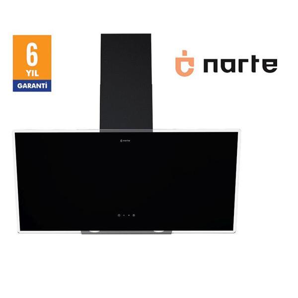 NARTE-H20190B 90CM SİYAH CAM EĞİMLİ DAVLUMBAZ - 6 YIL GARANTİLİ - Image 1