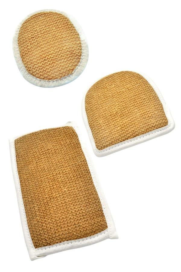 Doğal Jüt İp 3'lü Banyo Lifi Hamam Kese Seti (Yüz + Vücud + Sırt) - Set8 - Image 1