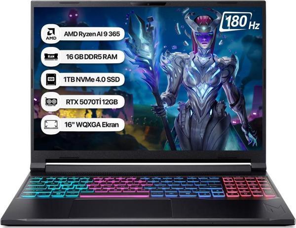 Acer Nitro 16S NH.U07EY.001 Ryzen AI 9 365 16GB 1TB SSD RTX5070Tİ-12GB 180Hz 16 WQXGA Dos Taşınabilir Bilgisayar - Image 1
