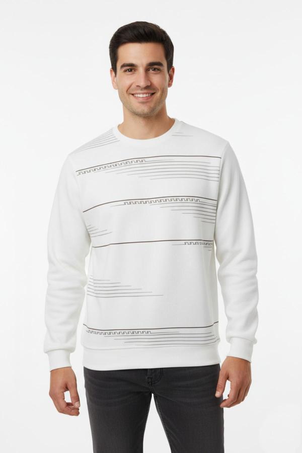 Erkek Sıfır Yaka Sweatshirt BGL-ST04863 - Image 1