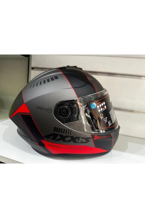 KASK AXXİS DRAKEN S MP4 C5 MAT RED/TİTANYUM - Image 1