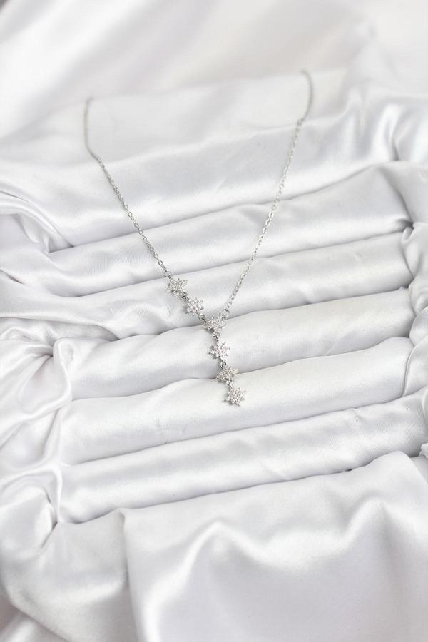 Zarif Boyunlar için Silver Çelik Zincir Kutup Yıldızı Kadın Kolye - Image 1