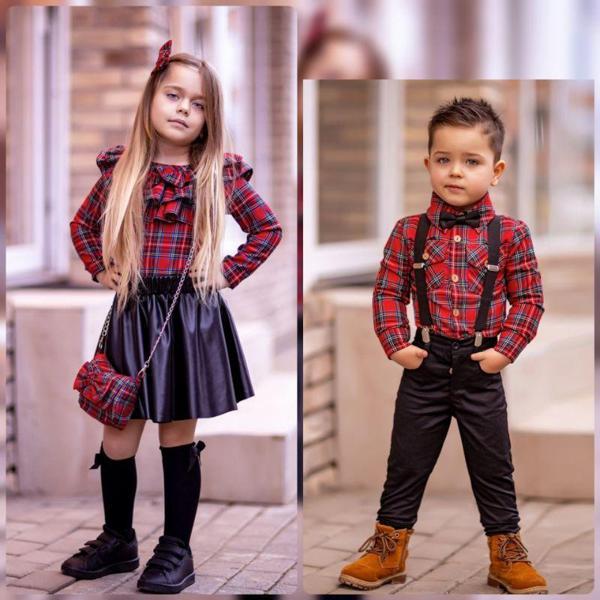 MODAVALS EKOSE KARDEŞ KOMBİN 5 PARÇA KIZ ÇOCUK TAKIM - KIRMIZI - Image 1