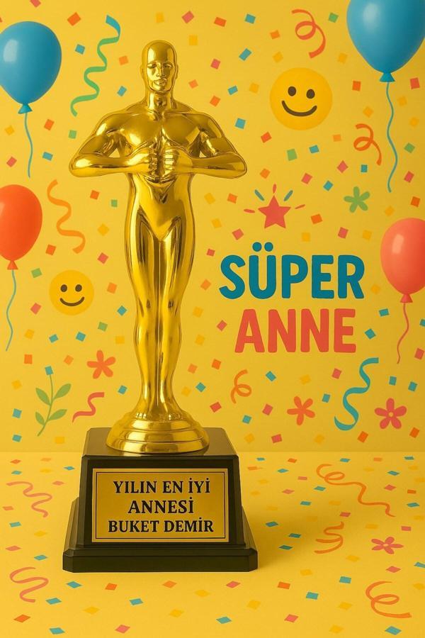 Sevgiliye Eşe En İyi Anneye Sevdiklerinize Hediye İsime Kişiye Özel Yılın En İyi Annesi Ödül Biblo - Image 1