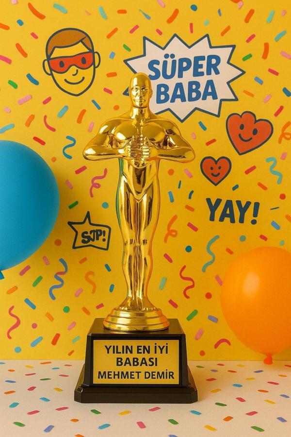 Sevgiliye Eşe En İyi Babaya Sevdiklerinize Hediye İsime Kişiye Özel Ödül Biblo Yılın En İyi Babası - Image 1