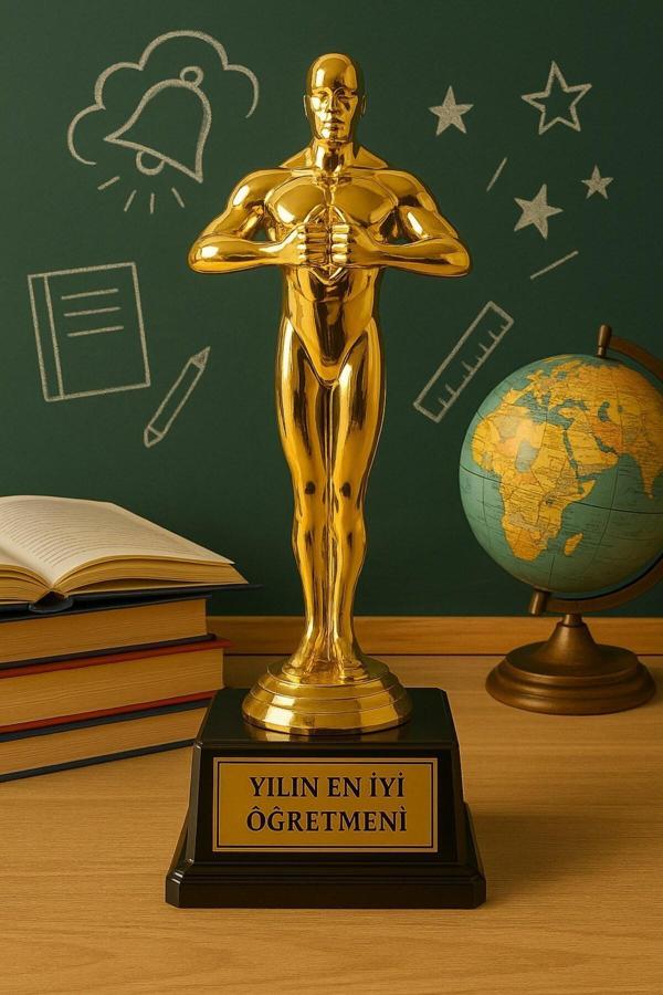 Sevgiliye Eşe Hediye Öğretmenler Gününe Anlam Katan Yılın En İyi Öğretmeni Oscarı Ödülü Biblosu - Image 1