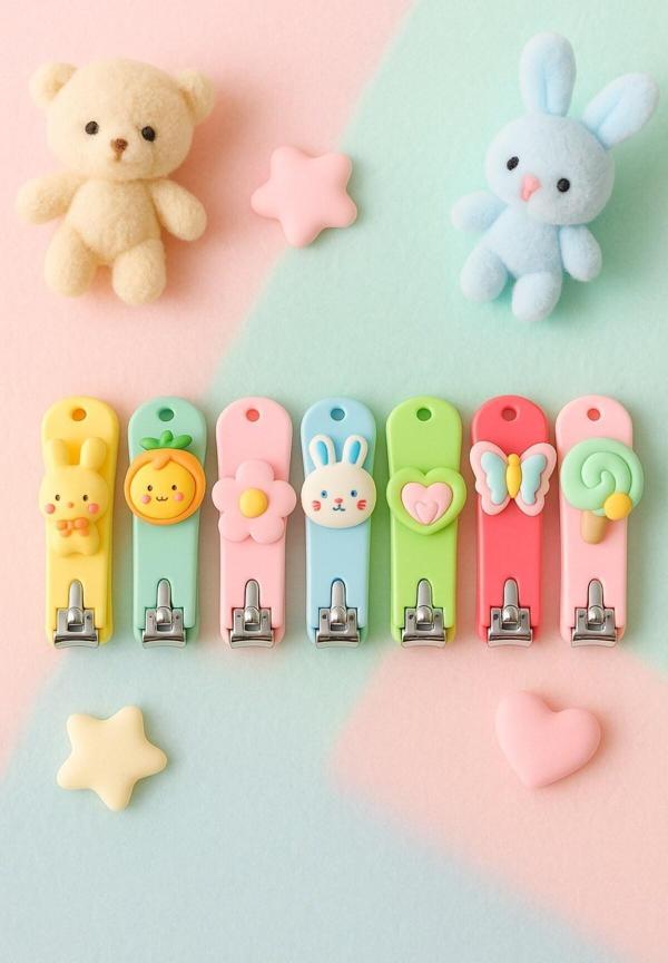 2 Adet Karakterli Şirin Tırnak Makası Pratik Güvenli Kullanım Bebek Çocuk Renkli Figür Tırnak Makası - Image 1